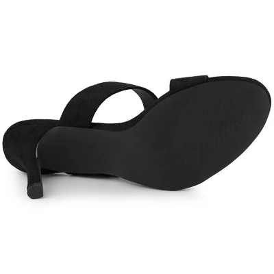 Allegra K Women's Opened Toe Buckle Stiletto Heels Slide Sandals 5 Allegra K Women's Opened Toe Buckle Stiletto Heels Slide Sandals - Image 5