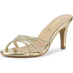 Allegra K Women's Rhinestone Strappy Heel Mules -Minnetonka Shoes Shop GUEST e831ff8e 65e0 4fd2 91ac 6a353ae09814