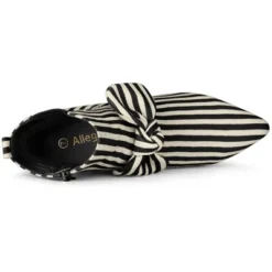 Allegra K Women's Pointed Toe Bow Striped Chunky Heels Ankle Boots -Minnetonka Shoes Shop GUEST ecff8c81 15f7 4e3f 8c80 960efedb0702