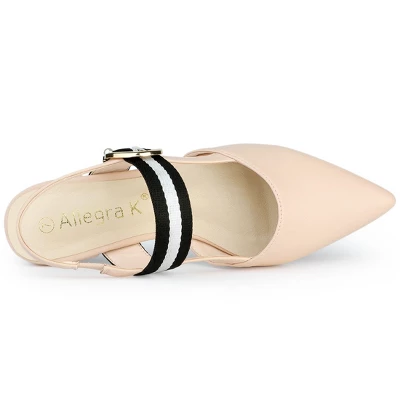 Allegra K Women's Pointed Toe Slingback Flat Pumps 4 Allegra K Women's Pointed Toe Slingback Flat Pumps - Image 4