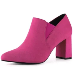 Perphy Women's Pointy Toe Slip On Chunky Heels Ankle Booties -Minnetonka Shoes Shop GUEST f033ef07 1060 4359 9256 ebae8c6f2195