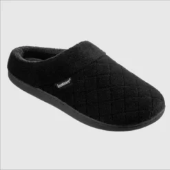 Isotoner Women's Diamond Quilted Microterry Hoodback Slippers - Black -Minnetonka Shoes Shop GUEST f6dba893 12bb 4306 b539 9251868363cc