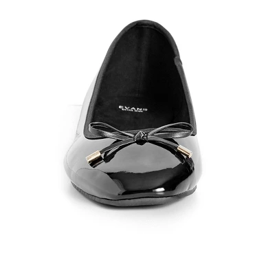 Women's WIDE FIT Patent Ballet Flat - Black | EVANS 4 Women's WIDE FIT Patent Ballet Flat - Black | EVANS - Image 4