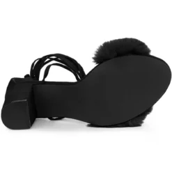 Allegra K Women's Faux Fur Lace Up Strappy Chunky Heels Sandals 10 Allegra K Women's Faux Fur Lace Up Strappy Chunky Heels Sandals -Minnetonka Shoes Shop GUEST f95de73b 570b 4872 8b27 91c462068315